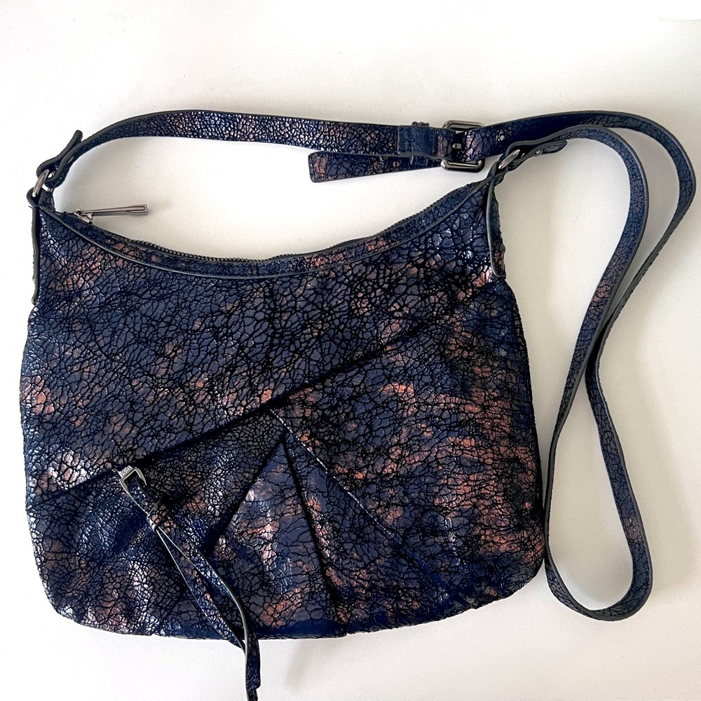 NWOT Brand New  KOOBA  Leather Crossbody Bag & Matching Wallet, Black/Gold/Blue